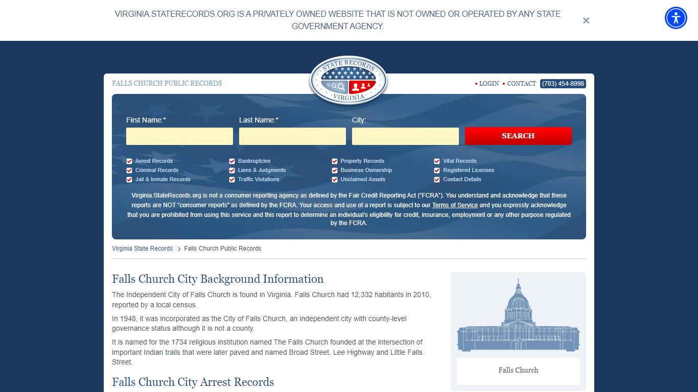 Falls Church Arrest and Public Records | Virginia.StateRecords.org